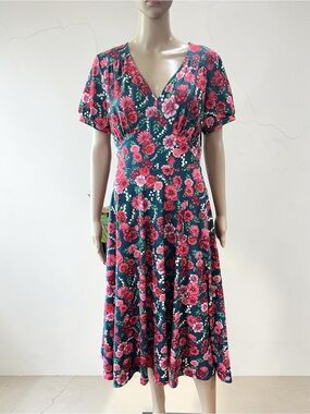 Dolly and Dotty Julia roses red floral dress NWOT size 8